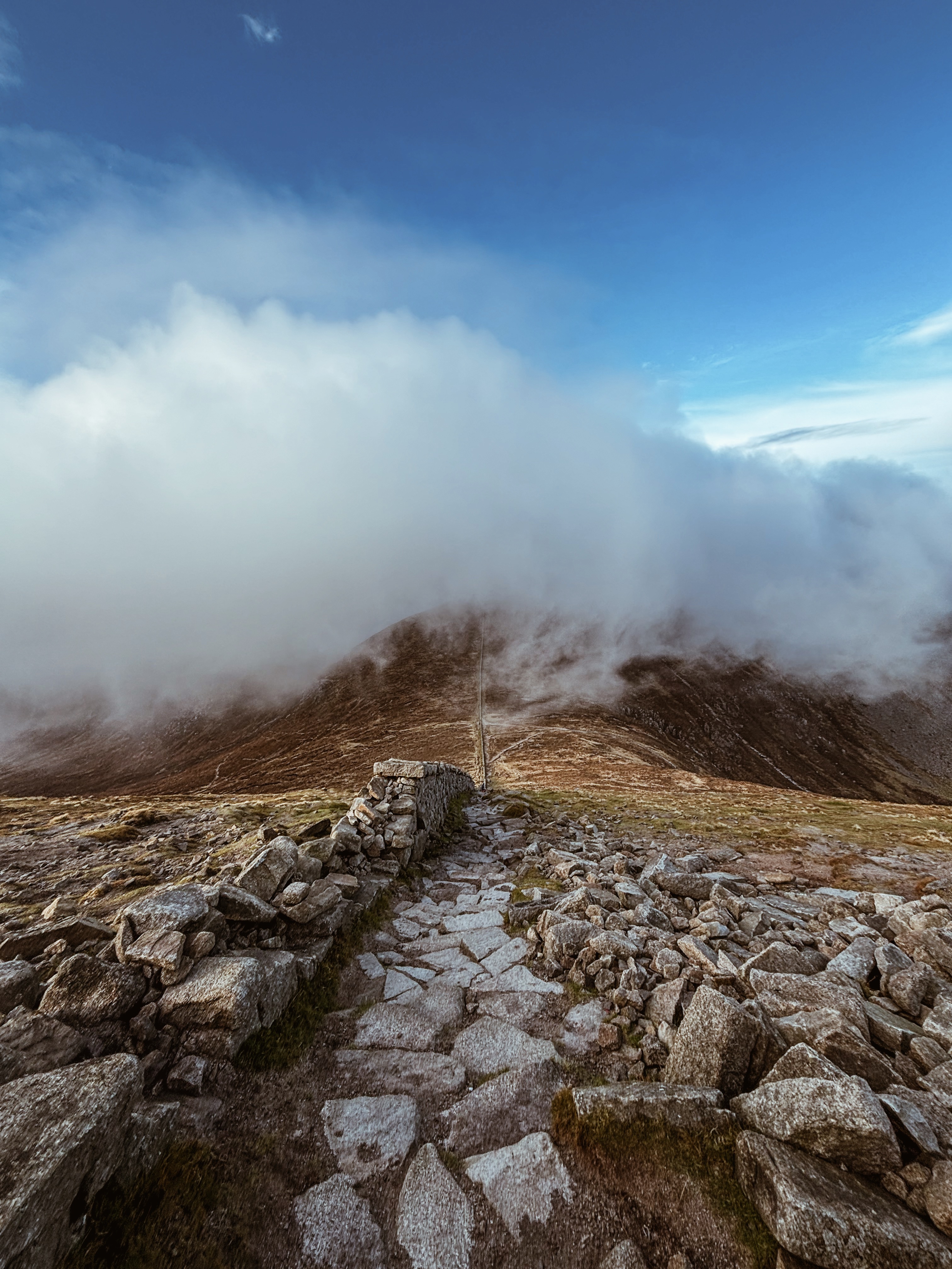 View from the mourne wall near the Slieve Donard summit